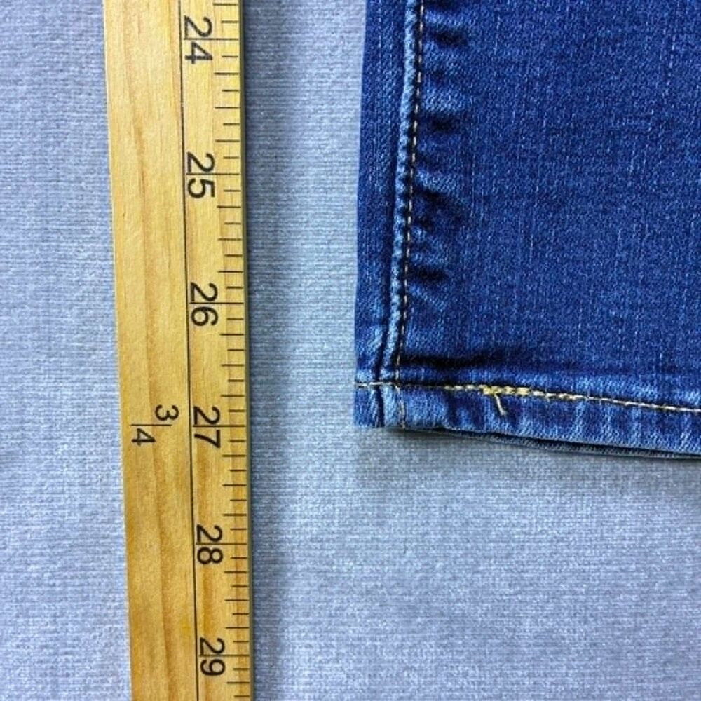 Levis Womens 12 Mid Rise Skinny Jeans Blue Stretch Medium Wash Denim - Picture 7 of 9
